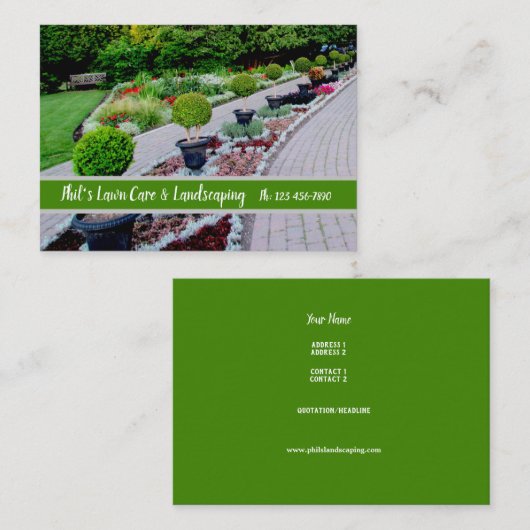 Visitekaartje Engelse tuin Landscaping (Voorkant / Achterkant)