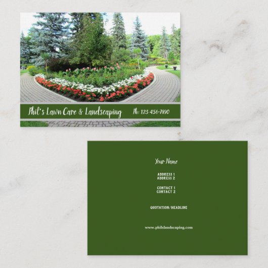 Visitekaartje Engelse tuin Landscaping (Voorkant / Achterkant)