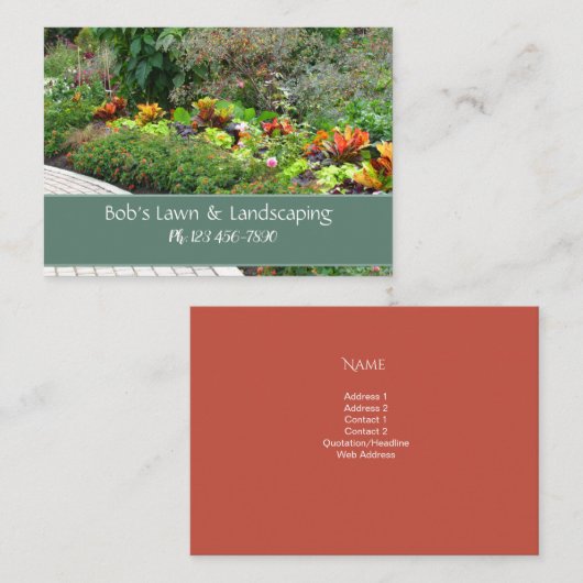 Visitekaartje Engelse tuin Landscaping (Voorkant / Achterkant)