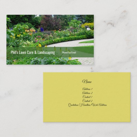 Visitekaartje Engelse tuinen Landscaping (Voorkant / Achterkant)