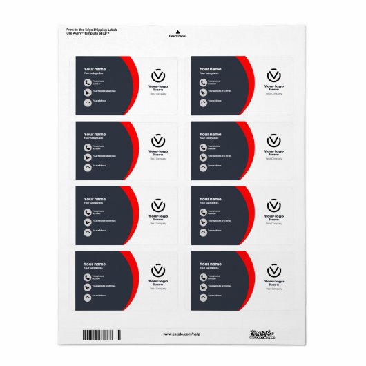 visitekaartje etiket (Full Sheet)