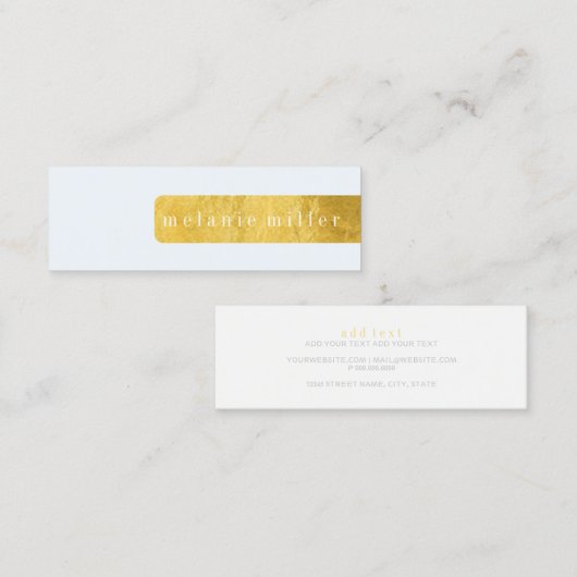 visitekaartje - Etiket op olie blauw (Voorkant / Achterkant)