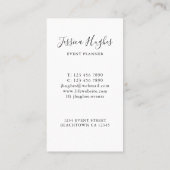 Visitekaartje Event Planner (Achterkant)