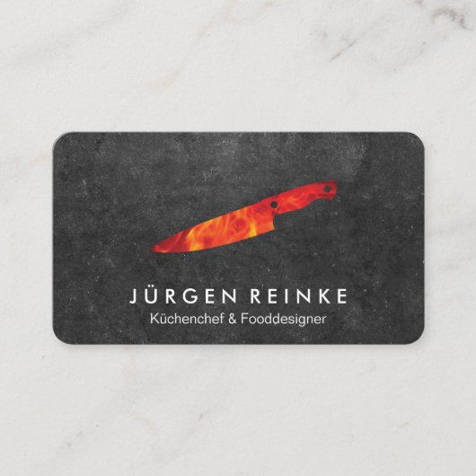 Visitekaartje Executive Chef Leisteen Vuurmes (Voorkant)