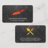 Visitekaartje Executive Chef Leisteen Vuurmes (Voorkant / Achterkant)