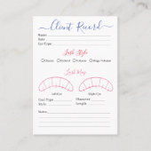 Visitekaartje Eyelash-extensie client Record (Voorkant)
