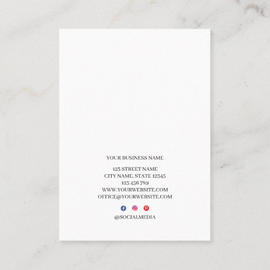 Visitekaartje Eyelash-extensie client Record (Achterkant)