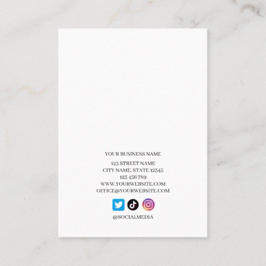 Visitekaartje Eyelash-extensie client Record (Achterkant)