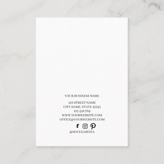 Visitekaartje Eyelash-extensie client Record (Achterkant)