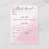 Visitekaartje Eyelash-extensie client Record (Voorkant)