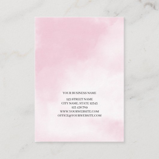 Visitekaartje Eyelash-extensie client Record (Achterkant)