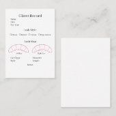 Visitekaartje Eyelash-extensie client Record (Voorkant / Achterkant)
