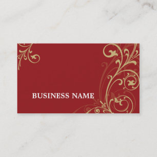 VISITEKAARTJE Fabulous Elegant Flourish Red Gold