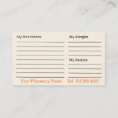 Visitekaartje Farmaceutische geneesmiddelenlijst (Achterkant)