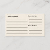 Visitekaartje Farmaceutische geneesmiddelenlijst (Achterkant)