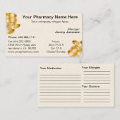 Visitekaartje Farmaceutische geneesmiddelenlijst (Voorkant / Achterkant)