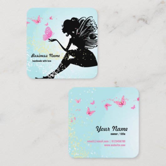 visitekaartje - fee, vlinder, fantastisch (Voorkant / Achterkant)