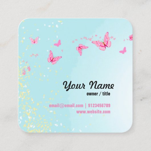 visitekaartje - fee, vlinder, fantastisch (Achterkant)