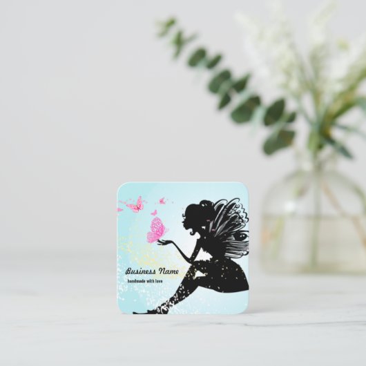 visitekaartje - fee, vlinder, fantastisch (Staand voorkant)