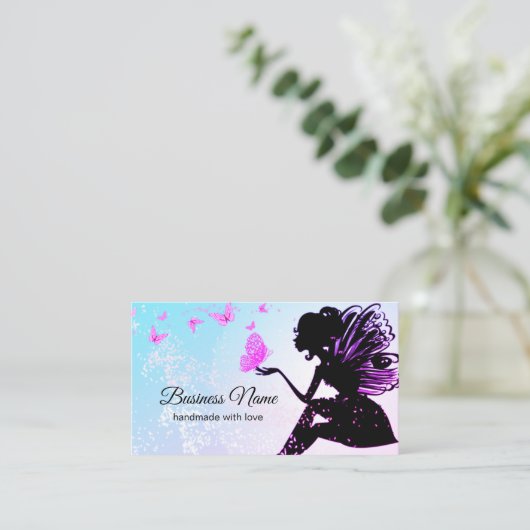 visitekaartje - fee, vlinder, fantastisch (Staand voorkant)