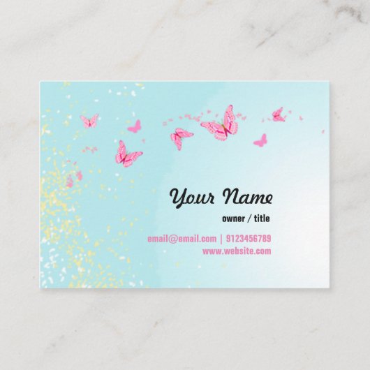 visitekaartje - fee, vlinder, fantastisch (Achterkant)