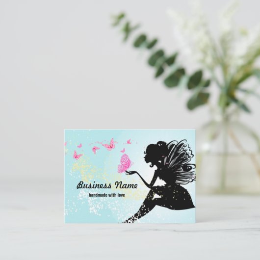 visitekaartje - fee, vlinder, fantastisch (Staand voorkant)