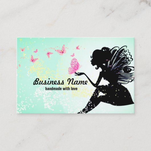 visitekaartje - fee, vlinder, fantastisch (Voorkant)