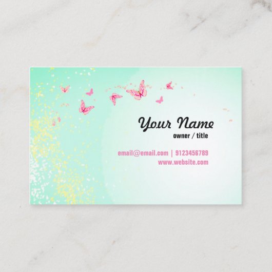 visitekaartje - fee, vlinder, fantastisch (Achterkant)