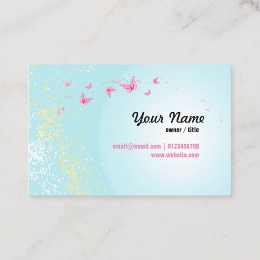 visitekaartje - fee, vlinder, fantastisch (Achterkant)