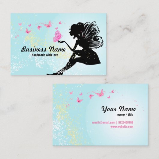 visitekaartje - fee, vlinder, fantastisch (Voorkant / Achterkant)