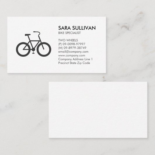 Visitekaartje fietsenherstellingencyclist (Voorkant / Achterkant)