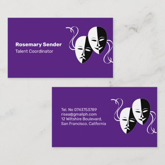 Visitekaartje filmproductie (Voorkant / Achterkant)