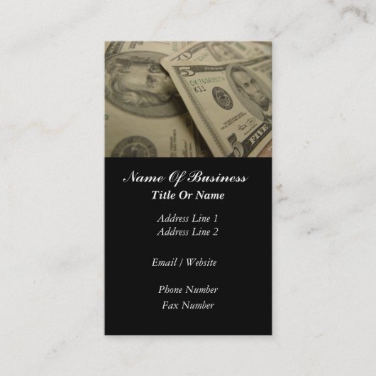 Visitekaartje financiële diensten (Voorkant)