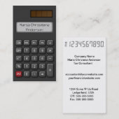 Visitekaartje financiële rekenmachine (zwart) (Voorkant / Achterkant)