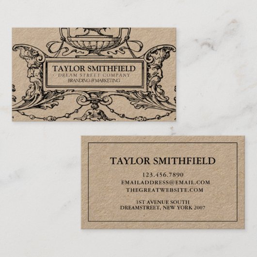  Visitekaartje Fine Line Kraft (Voorkant / Achterkant)