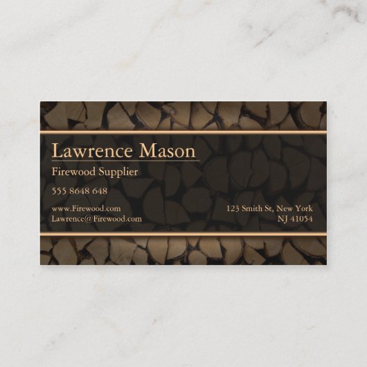Visitekaartje Firewood Supply (Achterkant)