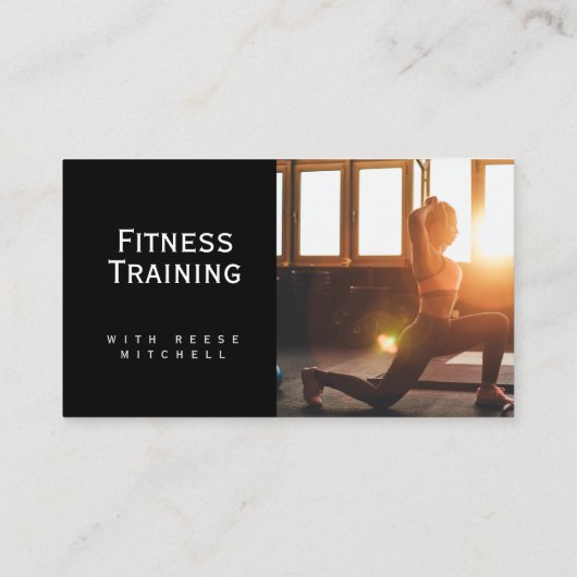 Visitekaartje, Fitness Training Zwart-wit Visitekaartje (Achterkant)