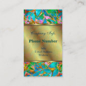 visitekaartje Floral Abstract Glas in lood (Achterkant)