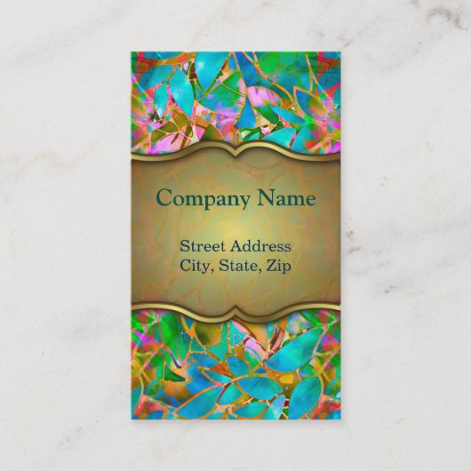 visitekaartje Floral Abstract Glas in lood (Voorkant)