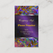 visitekaartje Floral Abstract Glas in lood (Achterkant)