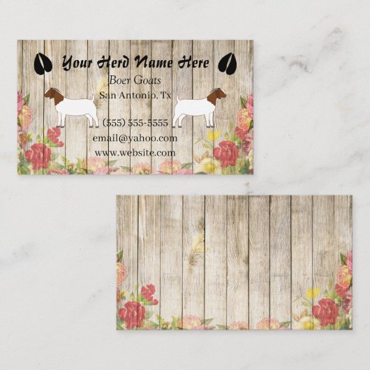 Visitekaartje Floral Boer Goat (Voorkant / Achterkant)
