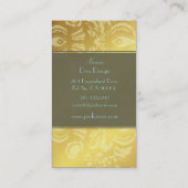 Visitekaartje Floral Damask Blauwgroen goud (Achterkant)