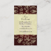 Visitekaartje Floral Damask Crimson Red (Achterkant)