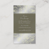 Visitekaartje Floral Damask Silver tone on tone (Achterkant)