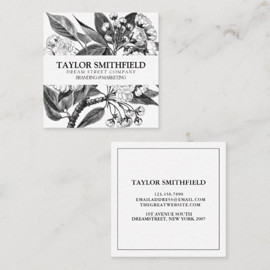  Visitekaartje Floral Fine Line (Voorkant / Achterkant)