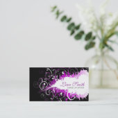 Visitekaartje Floral Grunge (Staand voorkant)