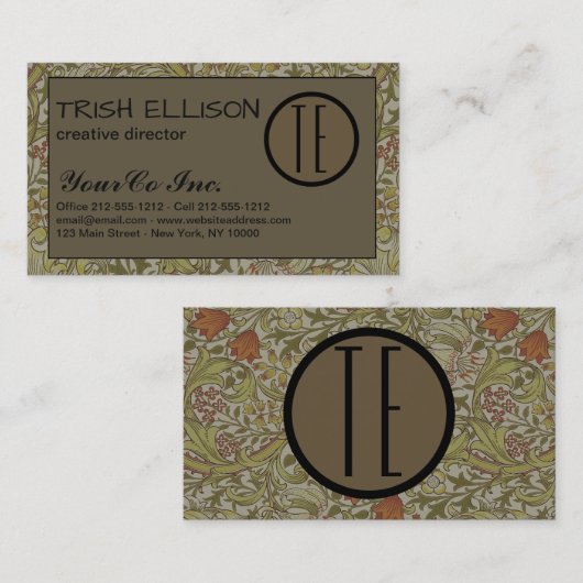 Visitekaartje  Floral Soft Custom Sjabloon (Voorkant / Achterkant)