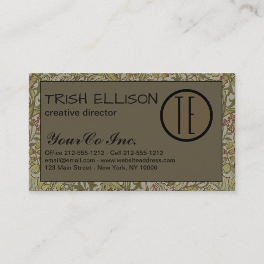 Visitekaartje Floral Soft Custom Sjabloon (Voorkant)