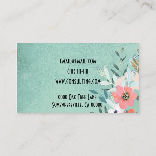 visitekaartje floreel behangsel (Achterkant)