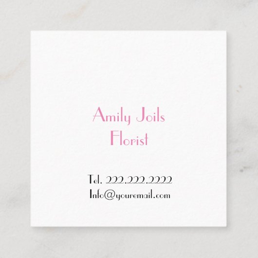 Visitekaartje Florist Pink Rose Perfume (Achterkant)